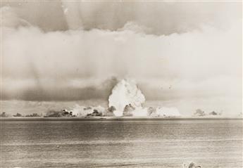 (ATOMIC BOMB TESTING--BIKINI ATOLL) A group of 8 photographs depicting the 1946 Operation Crossroads detonation.